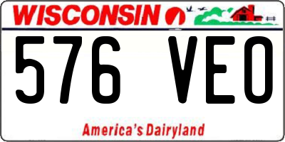 WI license plate 576VEO