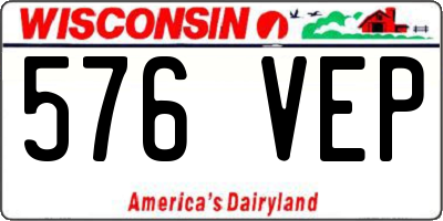 WI license plate 576VEP