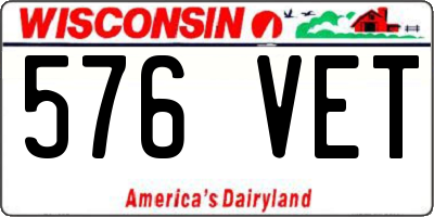 WI license plate 576VET
