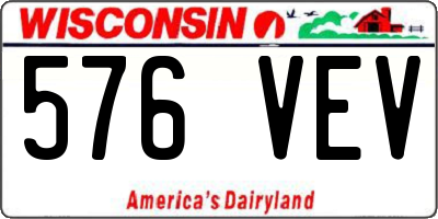 WI license plate 576VEV