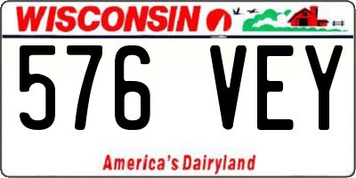 WI license plate 576VEY