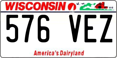 WI license plate 576VEZ