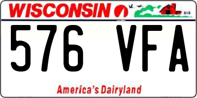 WI license plate 576VFA