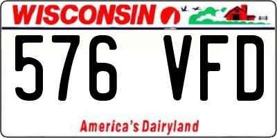 WI license plate 576VFD