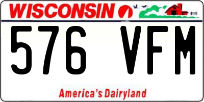 WI license plate 576VFM