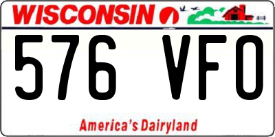 WI license plate 576VFO