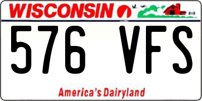 WI license plate 576VFS