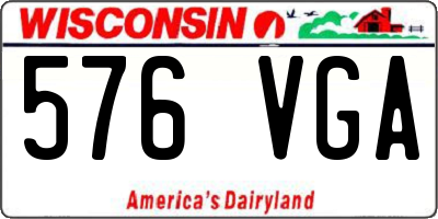 WI license plate 576VGA