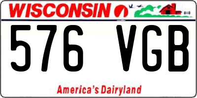 WI license plate 576VGB