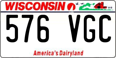WI license plate 576VGC