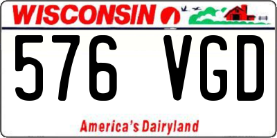 WI license plate 576VGD