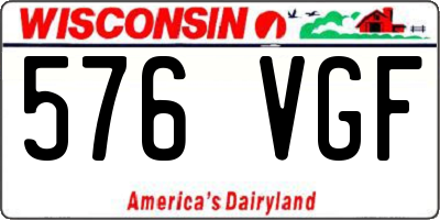WI license plate 576VGF