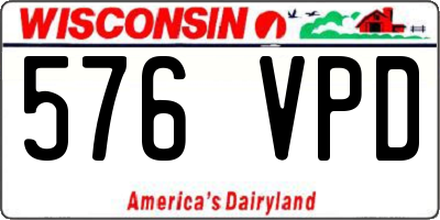 WI license plate 576VPD