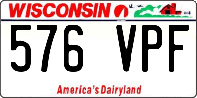 WI license plate 576VPF