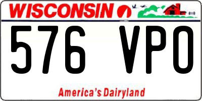 WI license plate 576VPO