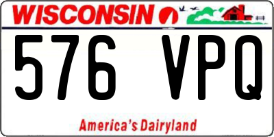 WI license plate 576VPQ