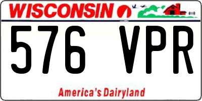 WI license plate 576VPR