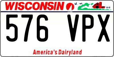 WI license plate 576VPX