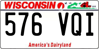 WI license plate 576VQI