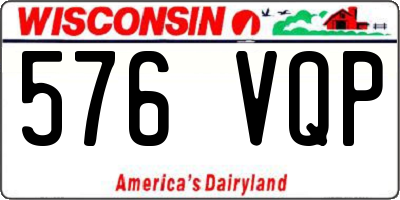 WI license plate 576VQP