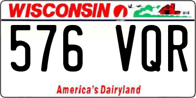 WI license plate 576VQR