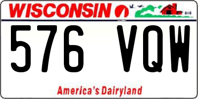 WI license plate 576VQW