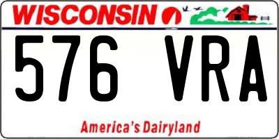WI license plate 576VRA