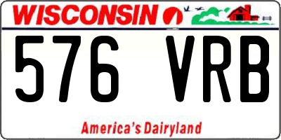 WI license plate 576VRB