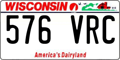 WI license plate 576VRC