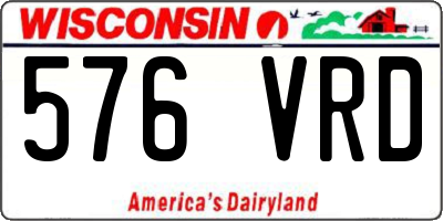 WI license plate 576VRD
