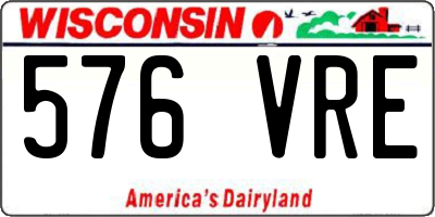 WI license plate 576VRE