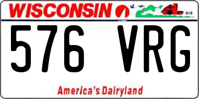 WI license plate 576VRG