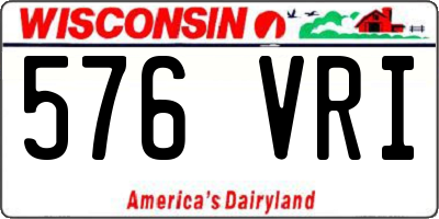 WI license plate 576VRI