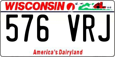 WI license plate 576VRJ