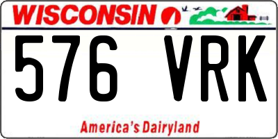 WI license plate 576VRK