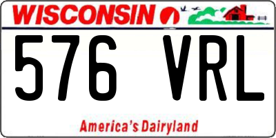 WI license plate 576VRL