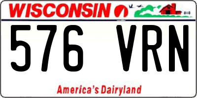 WI license plate 576VRN