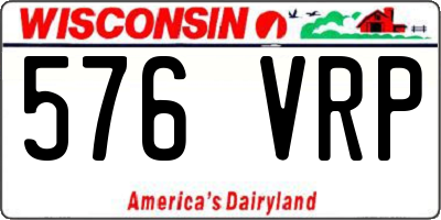 WI license plate 576VRP