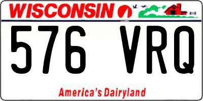WI license plate 576VRQ
