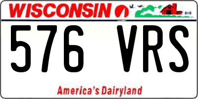 WI license plate 576VRS