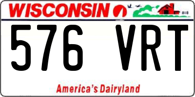WI license plate 576VRT