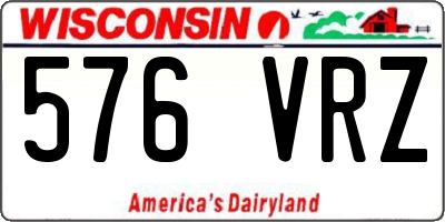 WI license plate 576VRZ