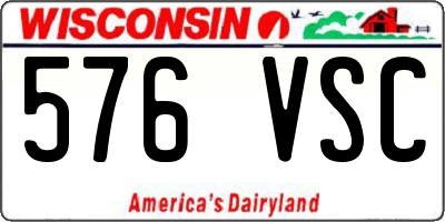 WI license plate 576VSC