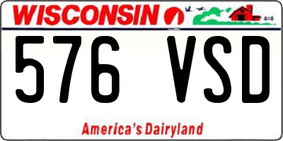 WI license plate 576VSD