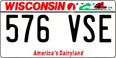 WI license plate 576VSE