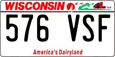 WI license plate 576VSF