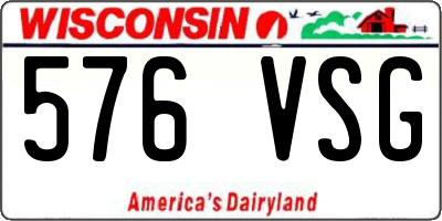 WI license plate 576VSG