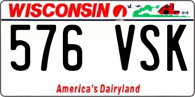 WI license plate 576VSK