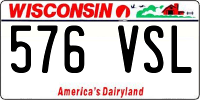 WI license plate 576VSL
