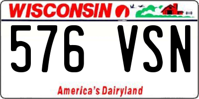 WI license plate 576VSN